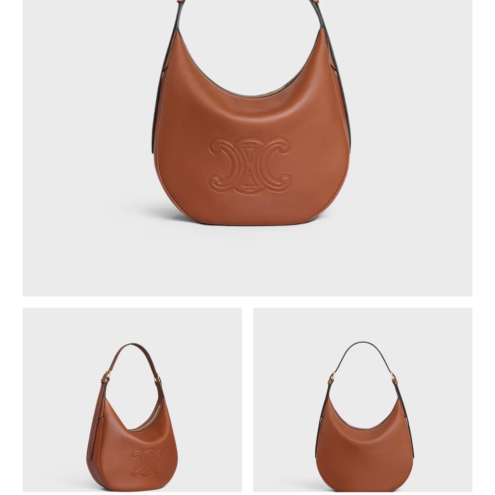 Celine Tan Leather Hobo Bag